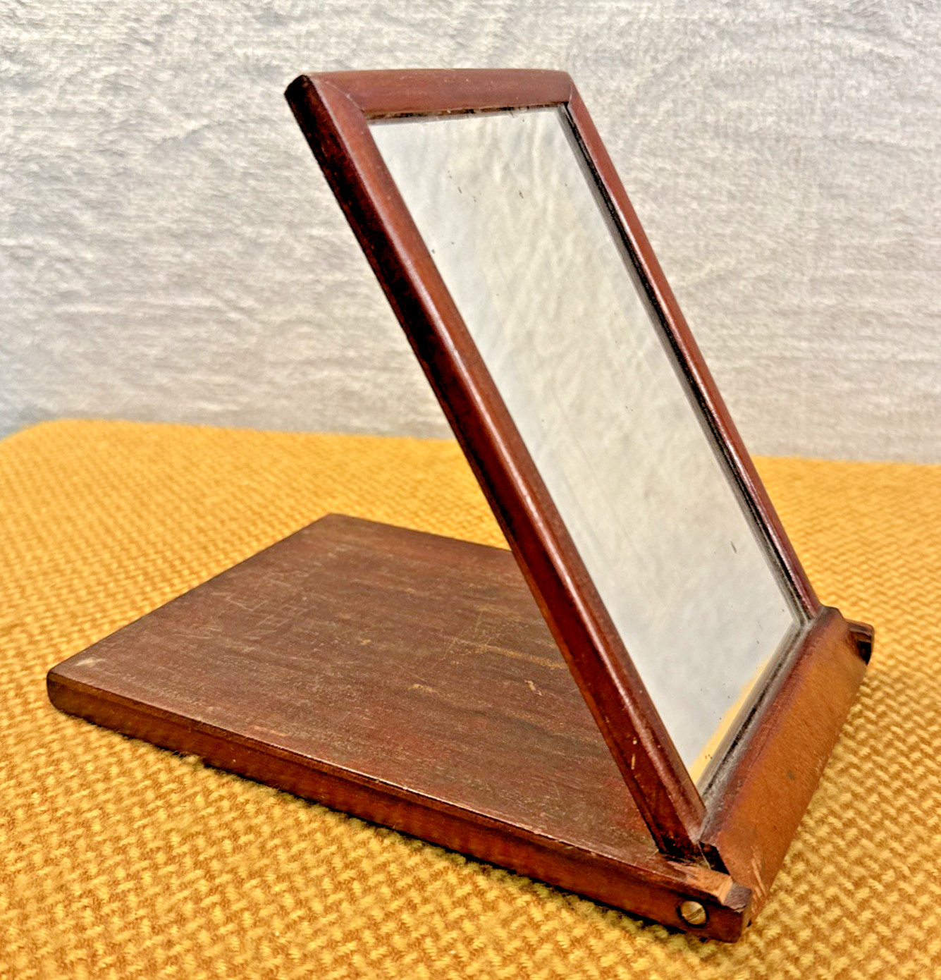 Antique 19th C Mahogany Military Campaign Folding Mirror Gentleman Shaving 1800s