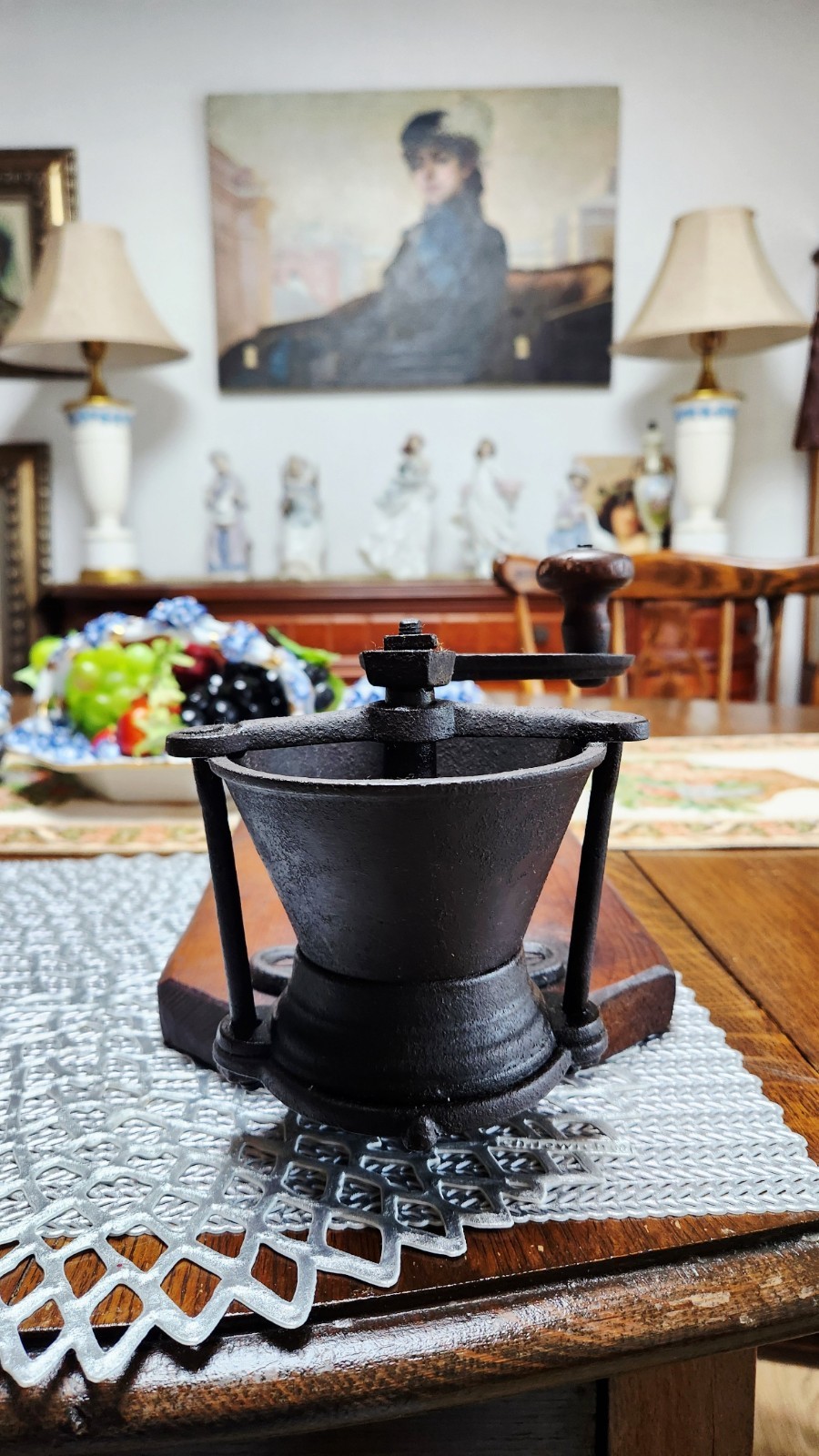 Rare Antique Steamboat Coffee Grinder. Ca 1830