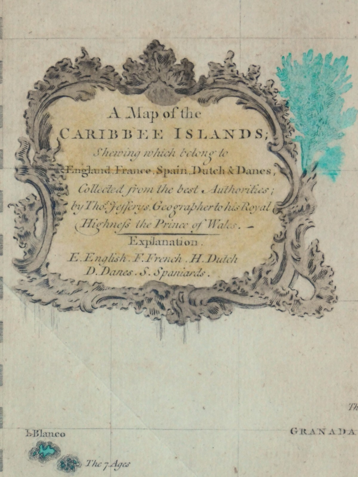 1756 Thomas Jefferys Map Caribbean Islands Hand Colored Caribbee Gents Mag