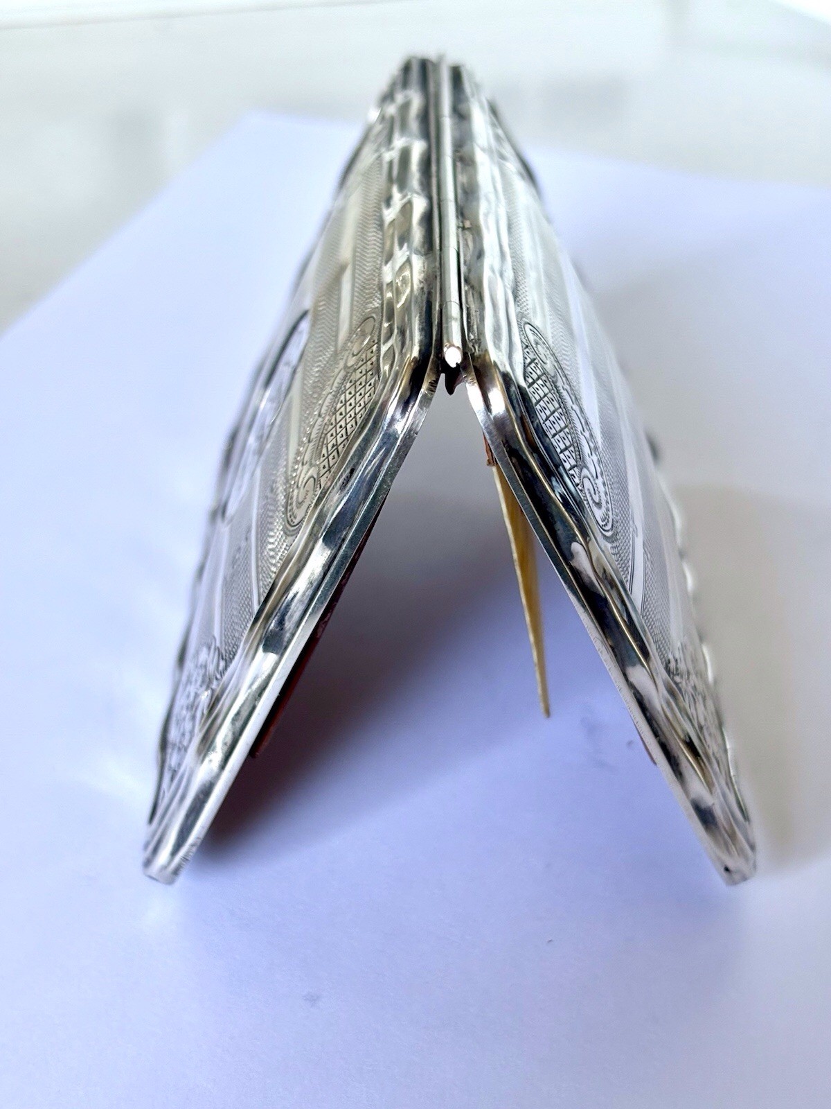 Edwardian Silver AIDE MEMOIRE NOTEPAD PURSE Case JOHN ROSE Birmingham 1908