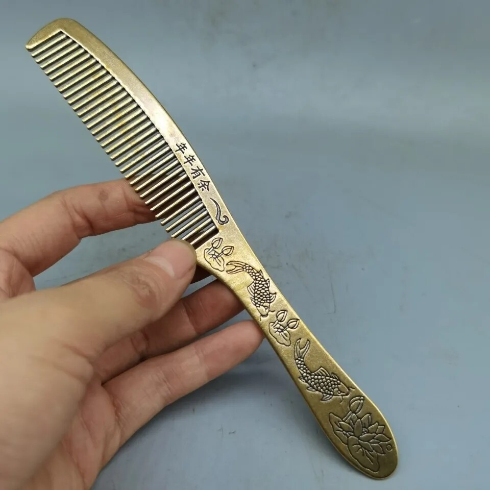 Handmade Pure Copper Comb Improve Dandruff Health Care Hair Comb Anti-Static