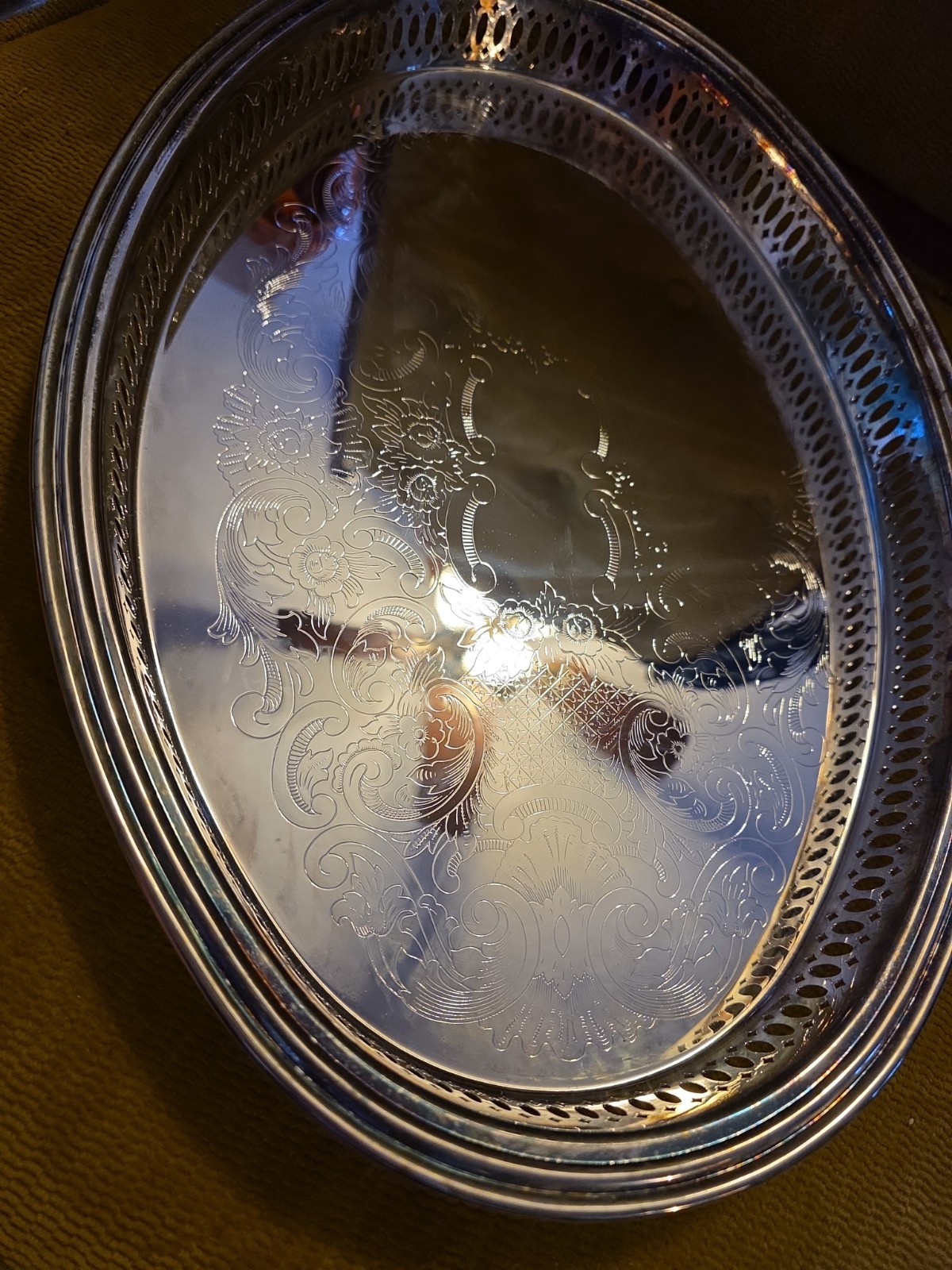 GODINGER Silver ART Company Silverplated Server W/ Sectional Glass Insert