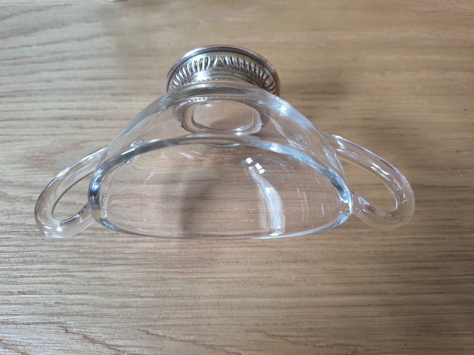 VTG Frank M Whiting Sterling Silver Base Glass Creamer Sugar Bowl Set Gadroon