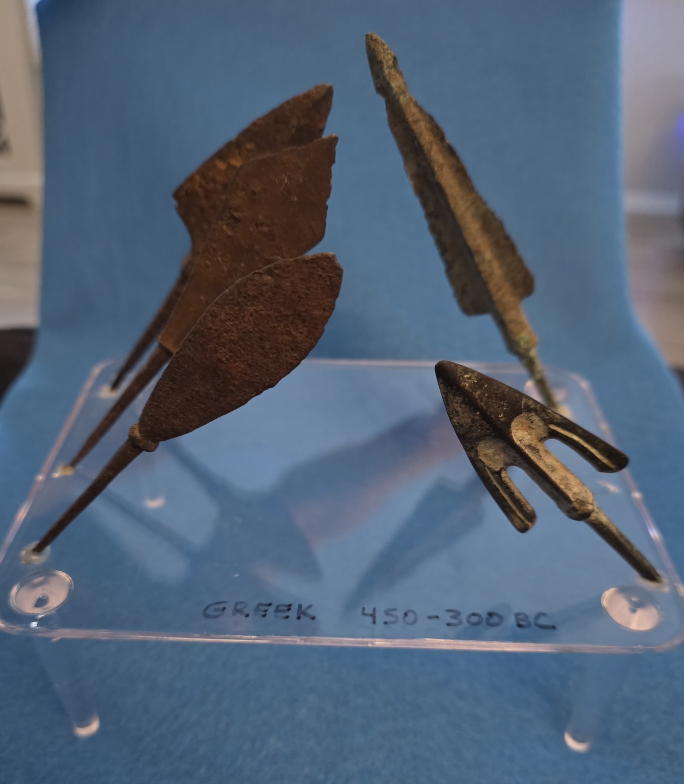 Ancient Greek, Late Bronze, Age Early Iron Age, Arrow/Spear Heads. 500-400 BC.