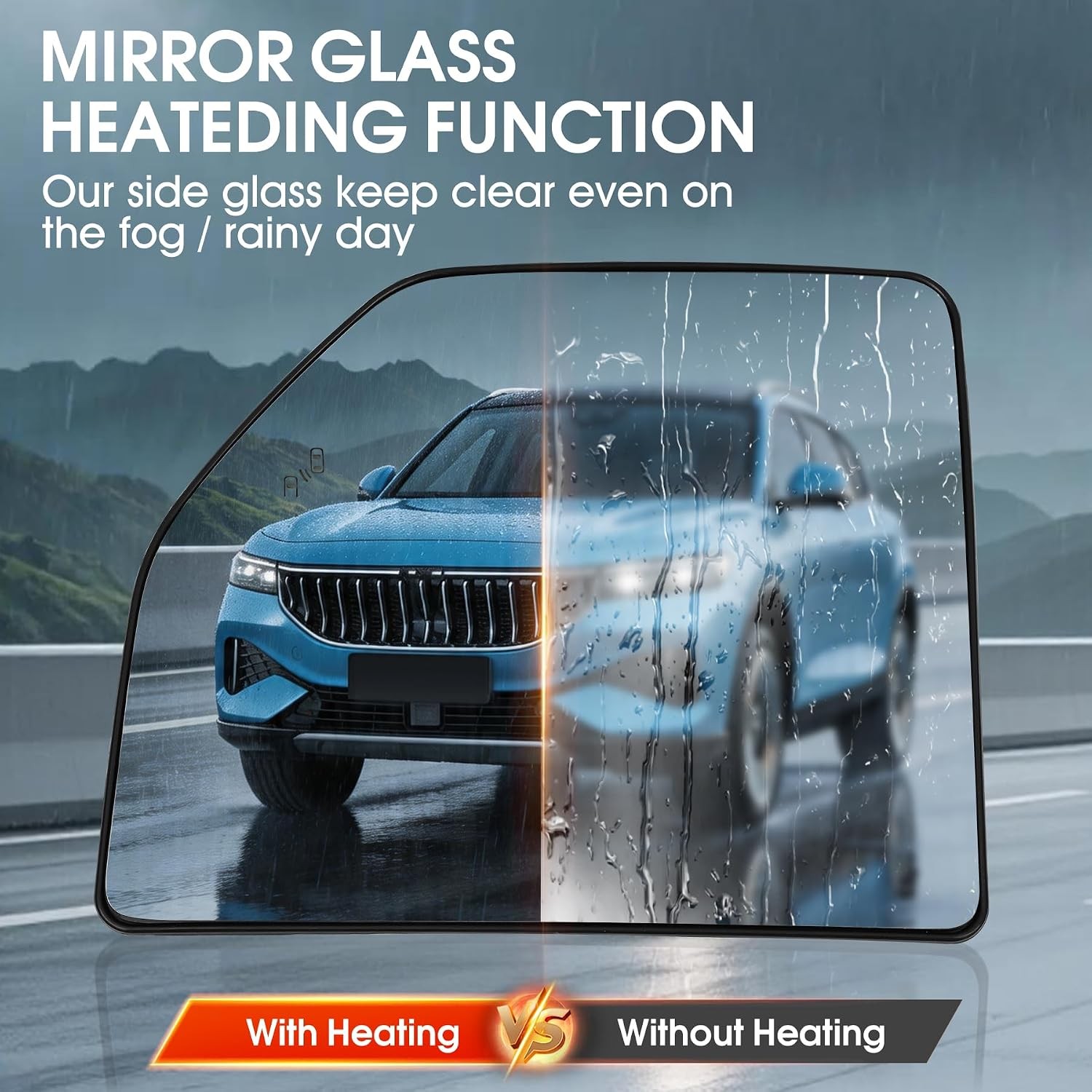Driver Side Upper Mirror Glass for 2015-2020 Ford F150 2017-2022 F250 F350 F450