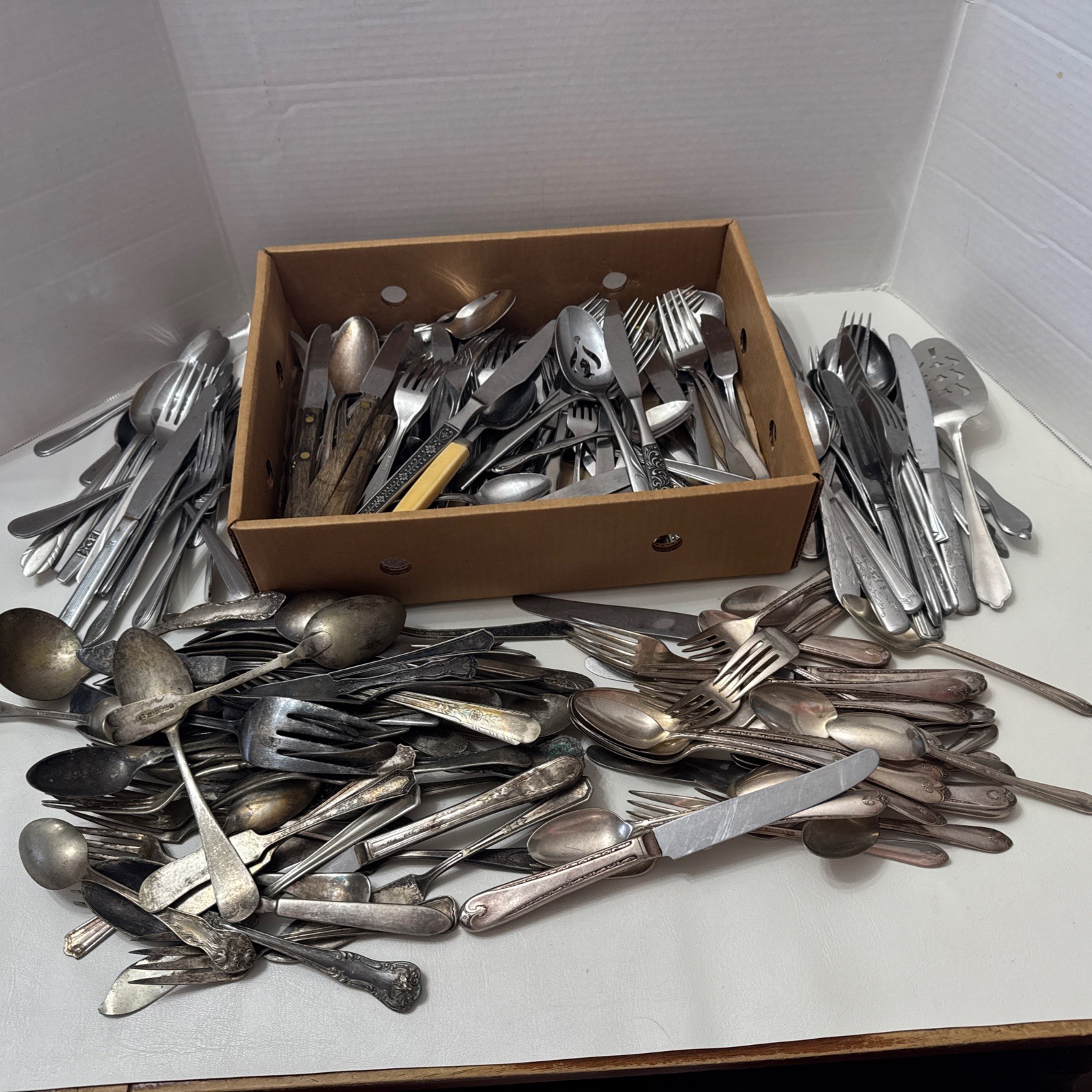 Lot of 15 Lbs Vintage Assorted Flatware Silverware