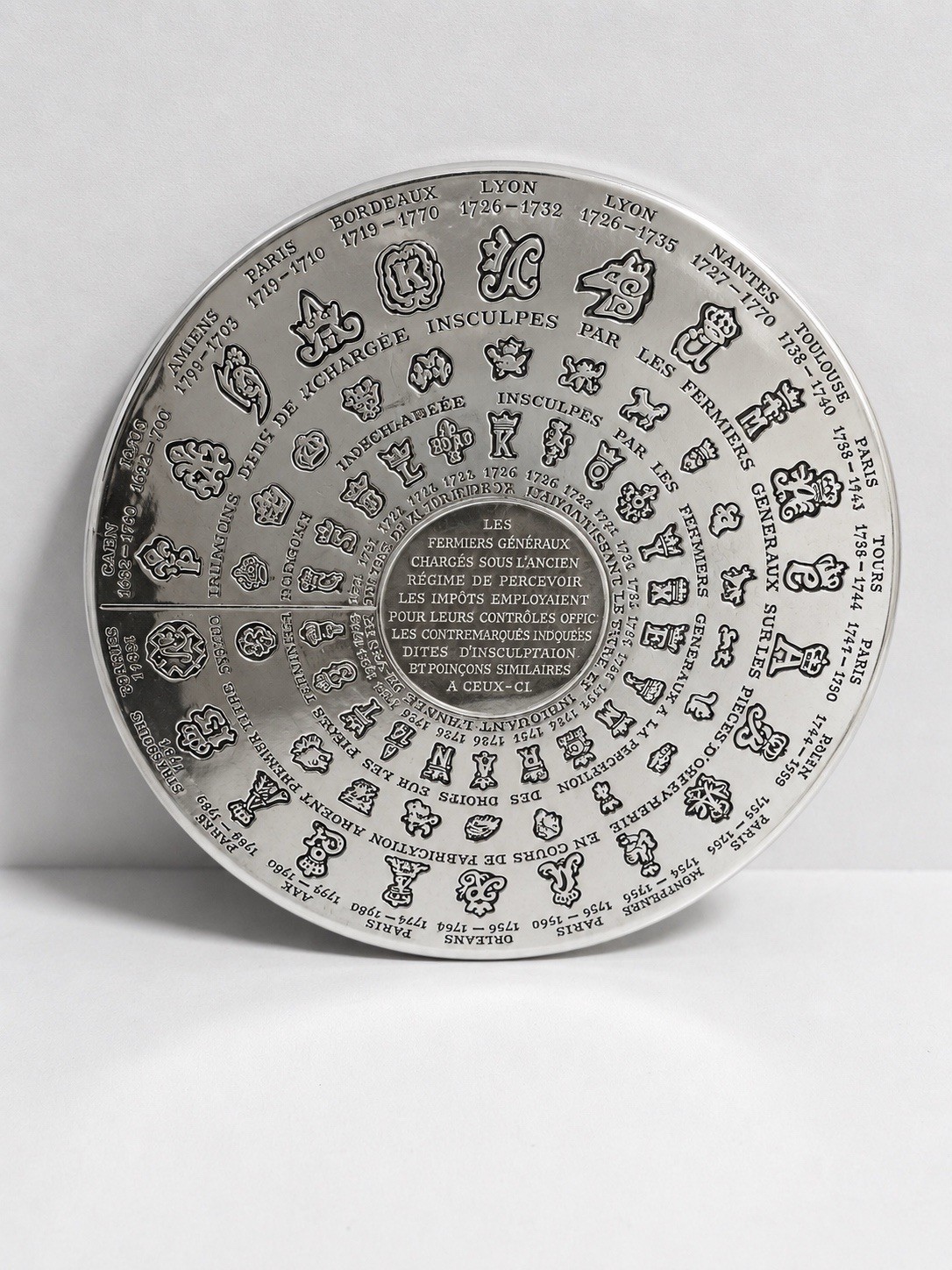 Christofle France Silverplate Fermiers Generaux Hallmark Reference Plate, Mint