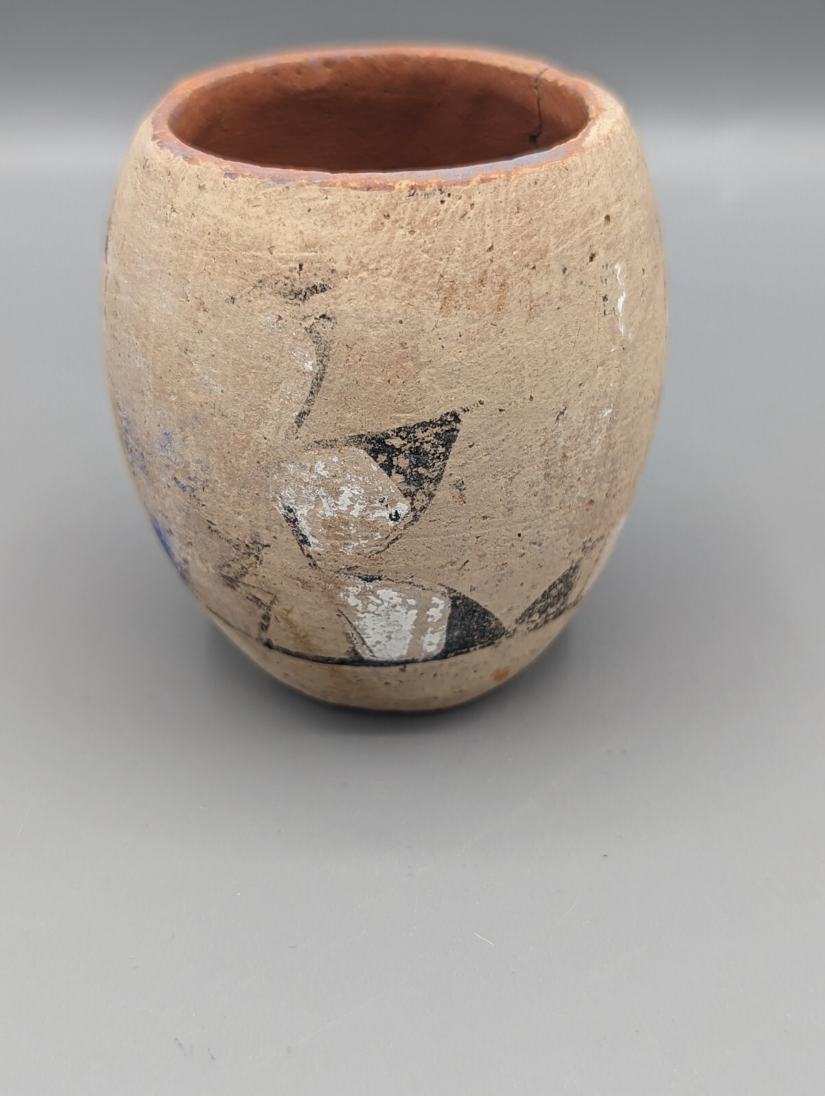 Small Primitive Native American Indian Pottery Bowl Cup 2 3/8″ x 2 “