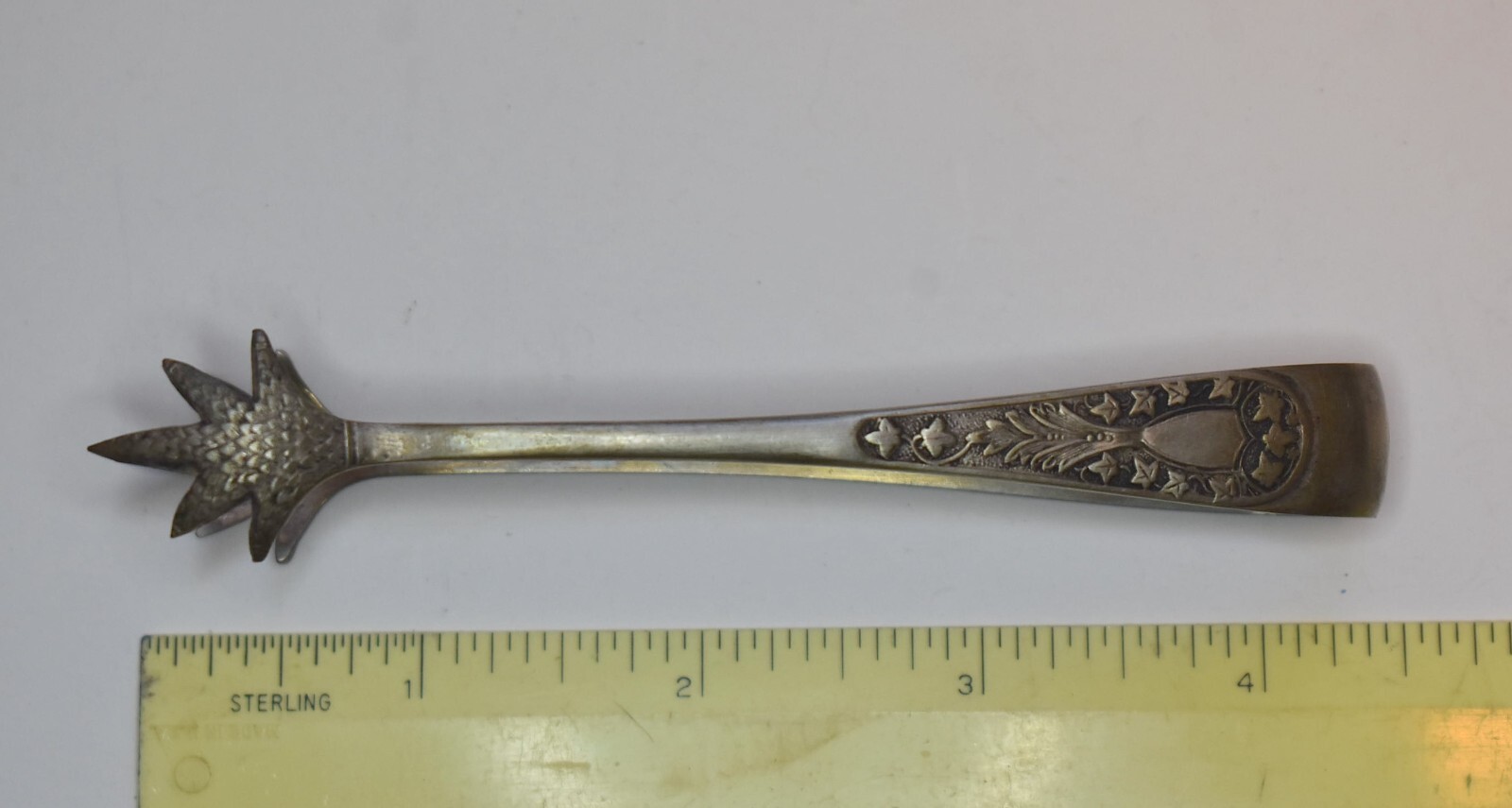 ANTIQUE J R & S 4.5 inch Sugar Tongs Electroplated
