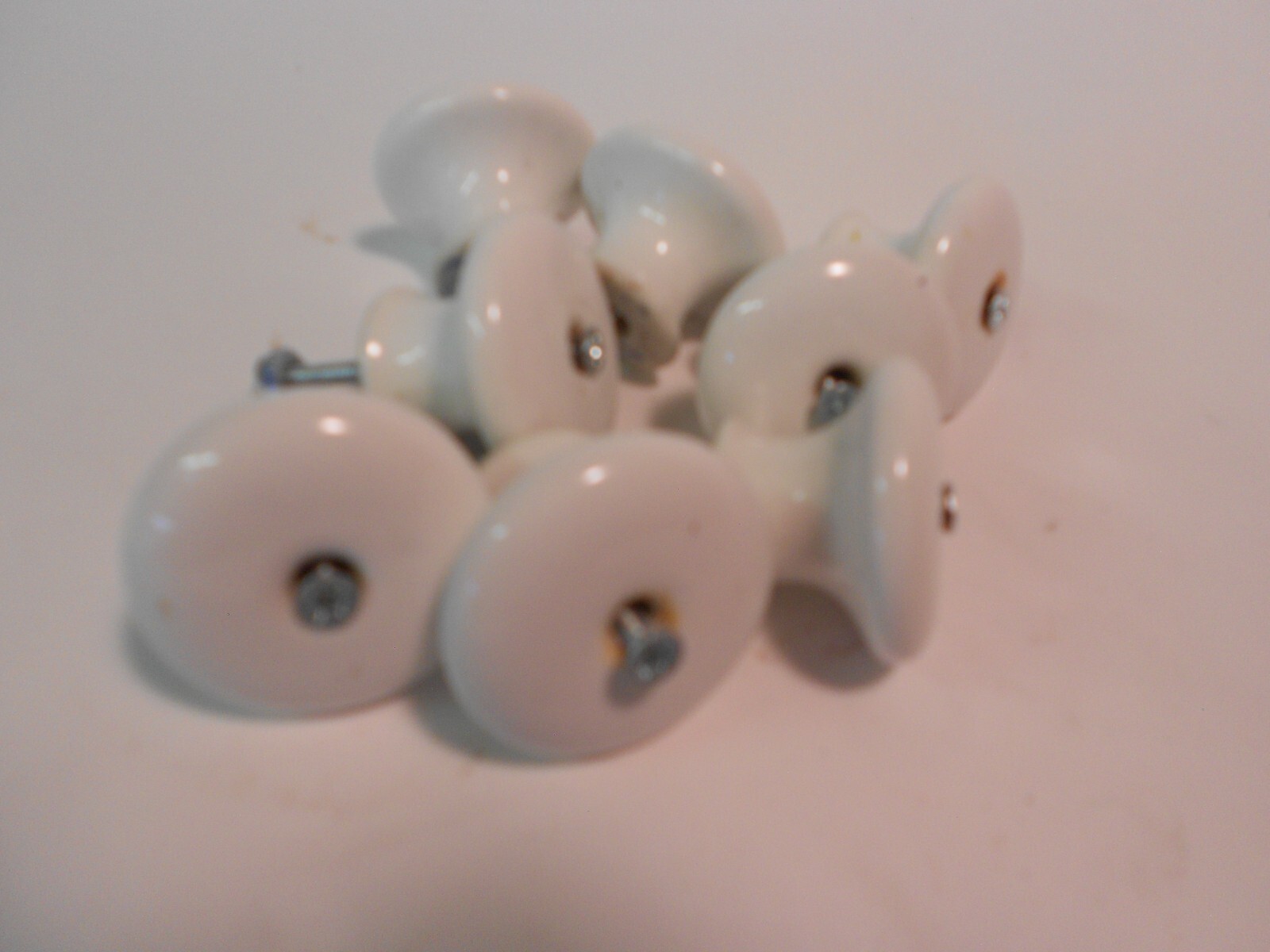 8 Porcelain Drawer Pull Knobs, Arch. Salvage