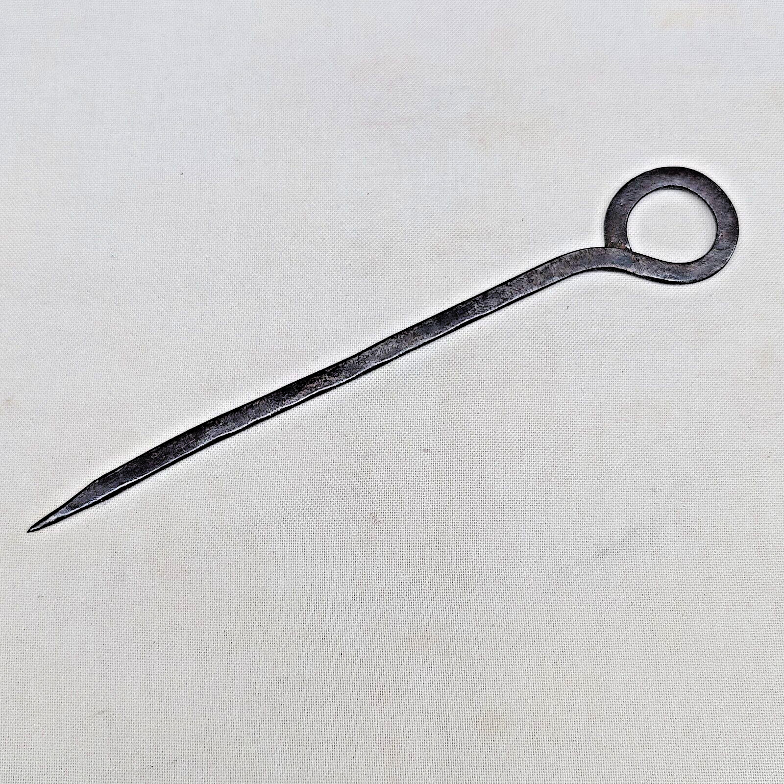 Antique 18th Century Hand Forged Iron Awl Pick Tool Punch Leather Sail 9 1/2″