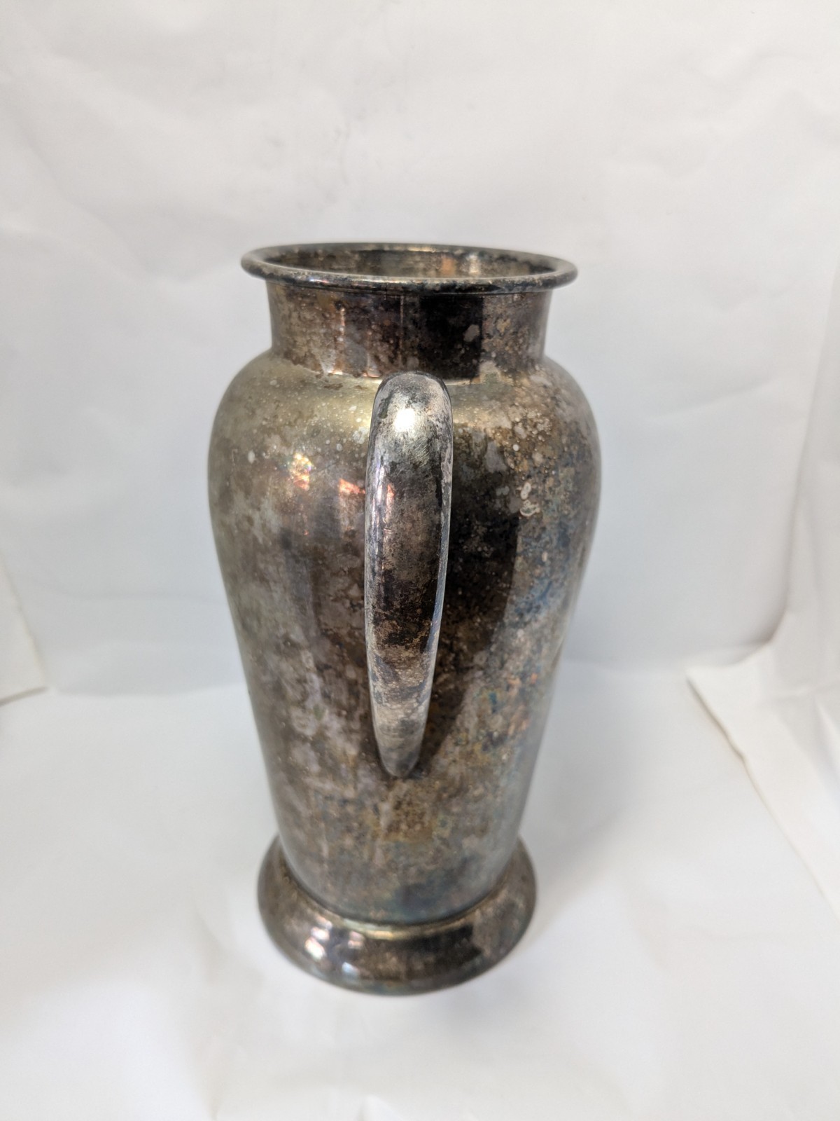 Academy Silver on Copper Pitcher w Screw On Spout Cap 8.25” Tall