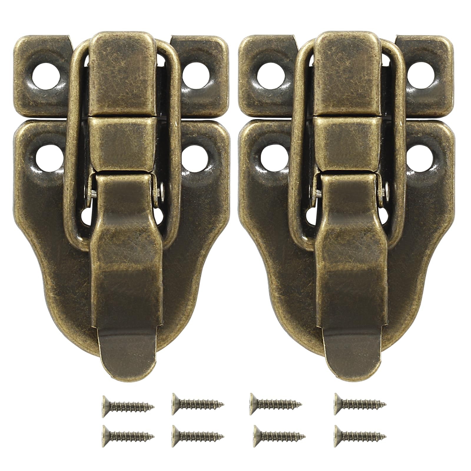 BokWin 2 Pcs Retro Style Duckbilled Hasp Latch Antique Toggle Bronze