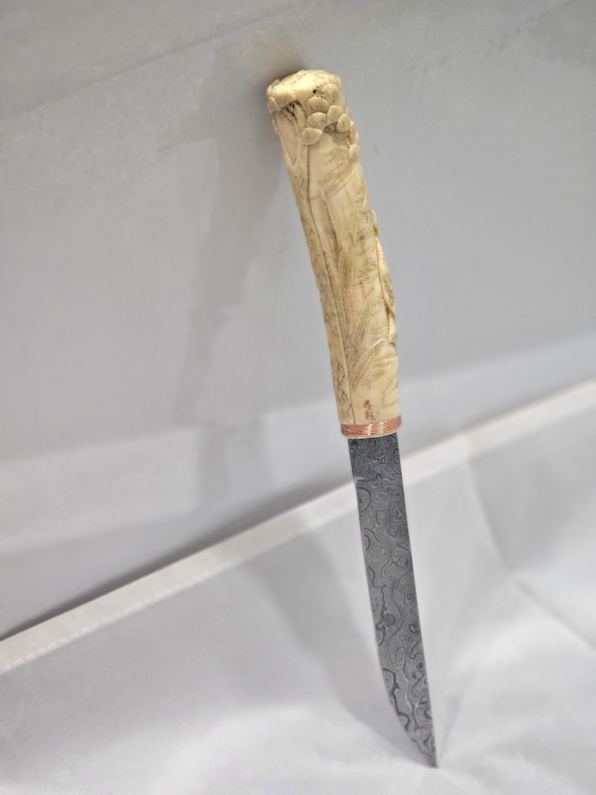 Vintage Japanese Meiji Period Knife Handle,Damascus Steel Blade.