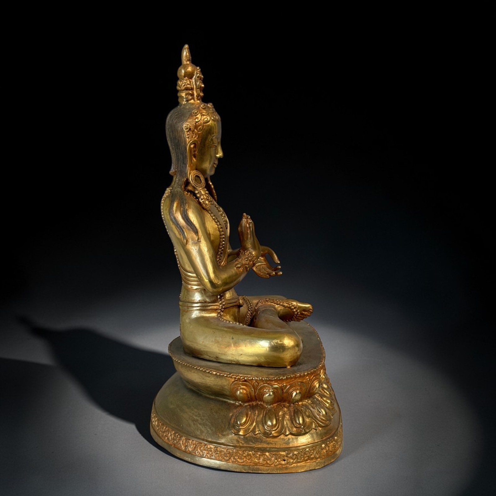 Bronze Buddha Statue – Dharmachakra Mudra – Tibet/China 45 cm