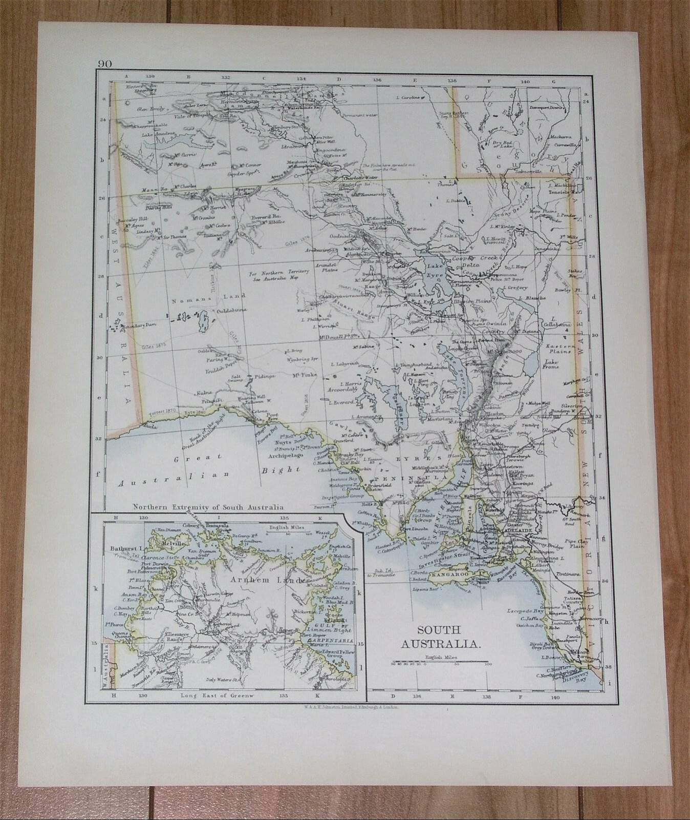 1904 ANTIQUE MAP OF SOUTH AUSTRALIA ADELAIDE / VERSO QUEENSLAND BRISBANE