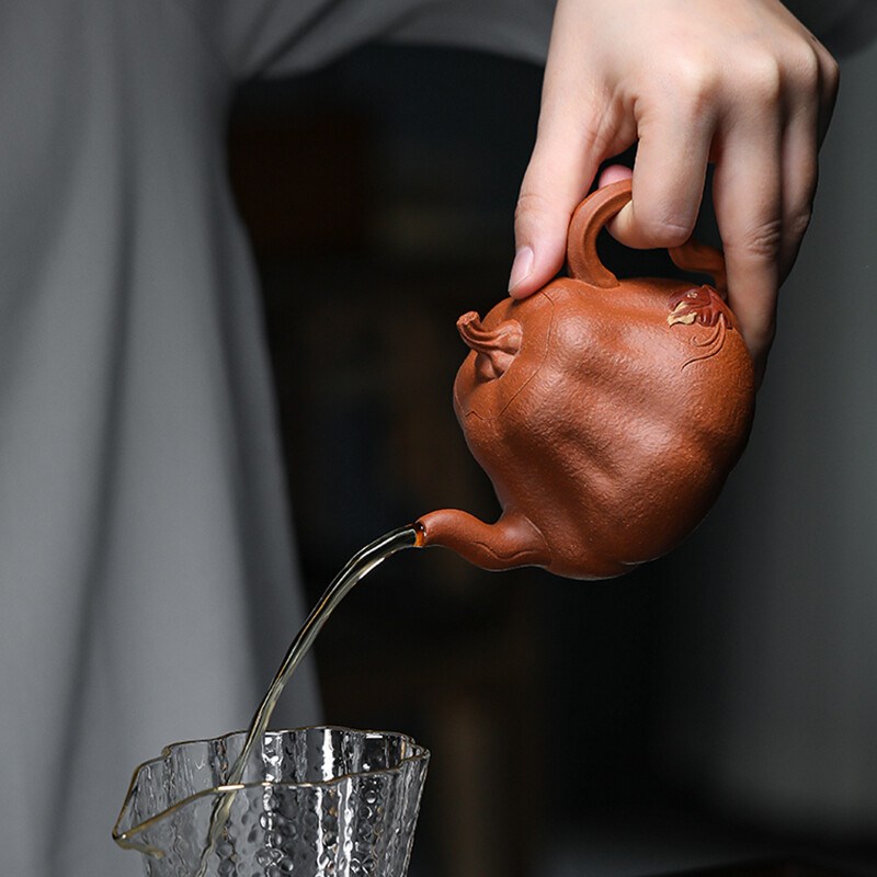 Full Handmade Tea Pot Original Ore Real Yixing Zisha Pot Pumpkin Shaped Pot Tea