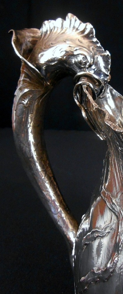 A magnificent solid silver marine themed figural solid silver water pitcher, Ma
