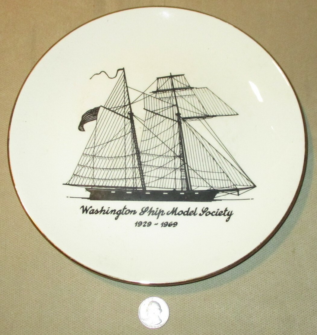 Vintage Washington Ship Model Society Plate 1929 – 1969