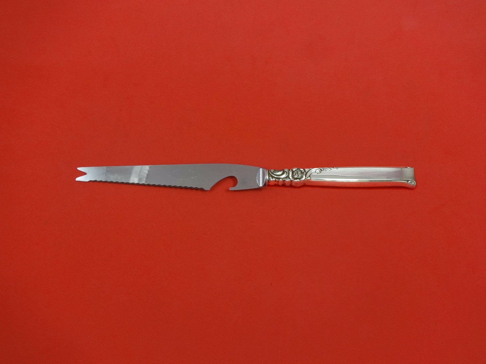 Silver Rose by Oneida Sterling Silver Bar Knife HHWS Custom Made 9 1/8″