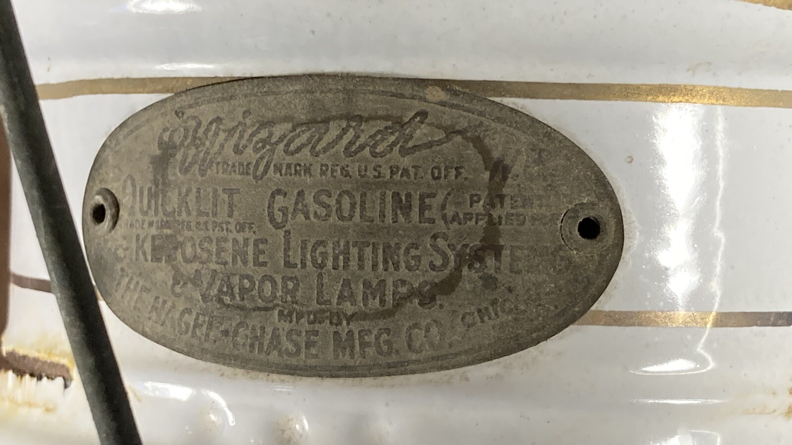 Wizard Quicklit Nagel Chase Gasoline Kerosene Arc Lamp Light Antique Very Rare