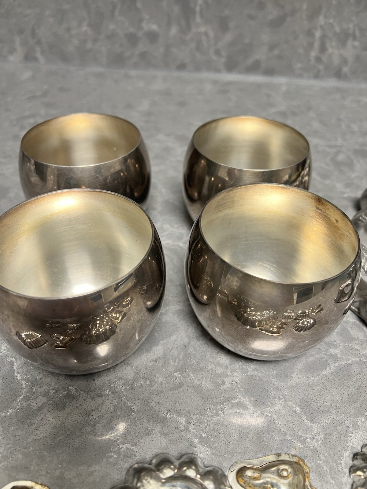 Vintage Silver Plate Lot Of 26 Pcs. Silver Plate Copper Alloy/Pewter Kitchen
