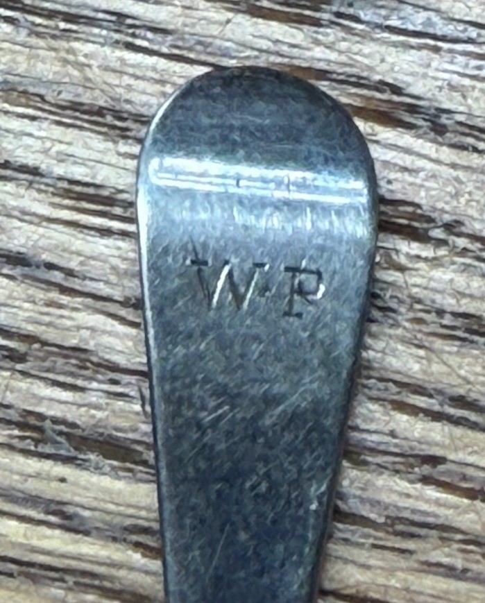 American Coin Silver Coffee Spoon Initials SA Untraced Round Upturned Handle