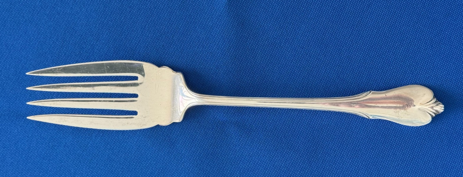 Wallace Sterling Silver Cold Meat Serving Fork, Grand Colonial, 8″ no mono, EUC