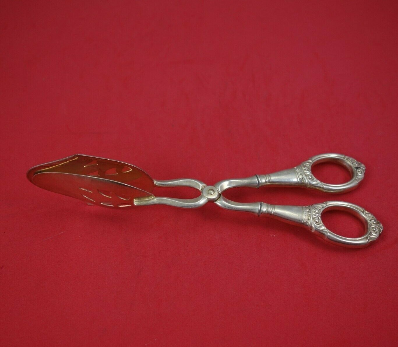 Vidar by Th. Marthinsen Silverplate Pastry Tongs Hollow Handle Original 8″