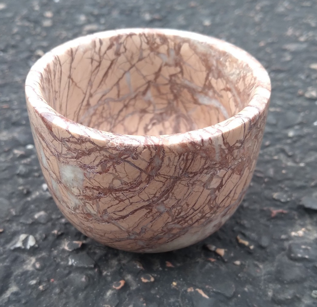 Vintage Japanese Tea Cup 2.5 Inches Stone Marble REAL Jasper