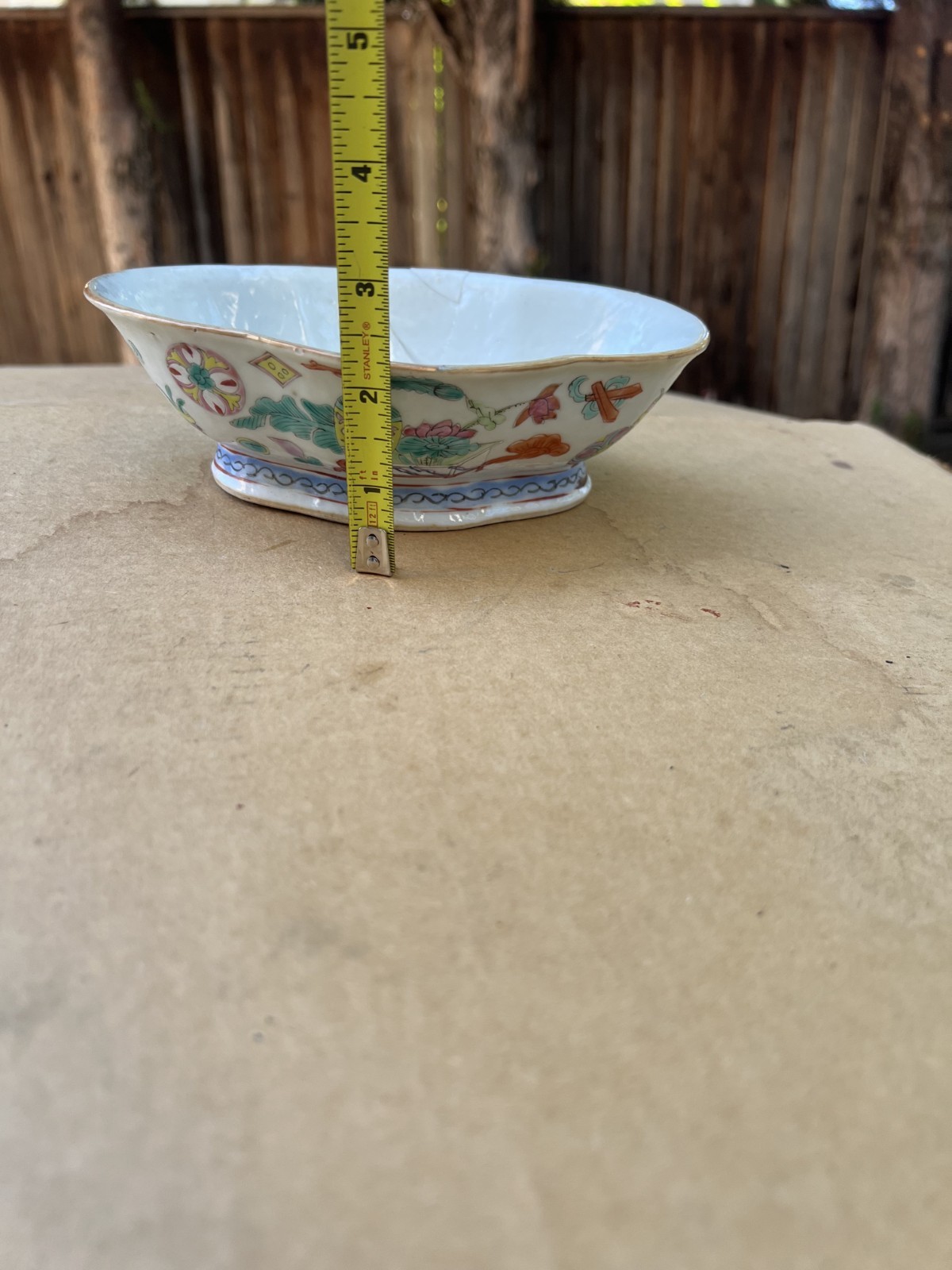 Antique Chinese Hand Painted 粉彩多宝图 Porcelain Brash Washer 7-1/2″
