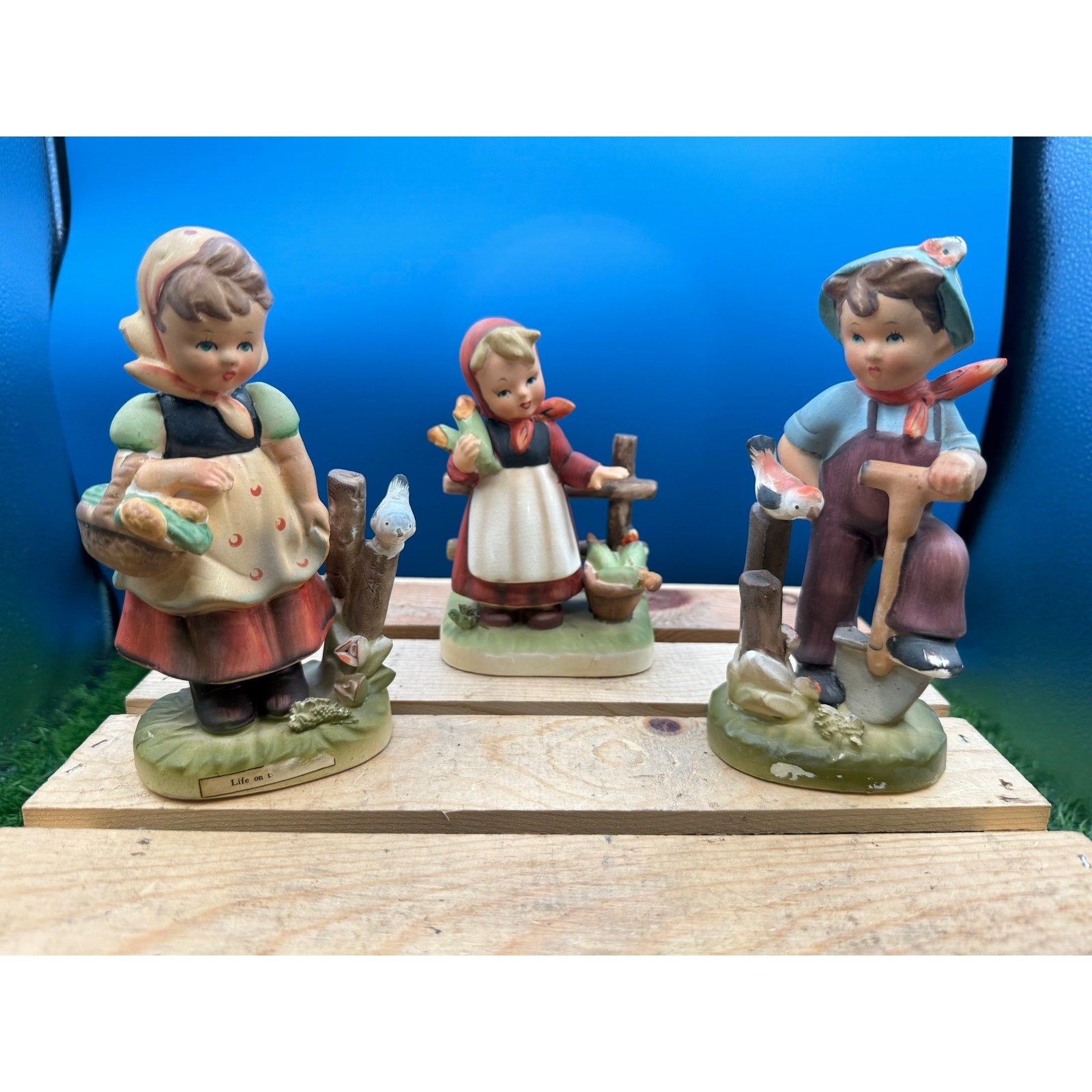 Lot of 3 Vintage Erich Stauffer “Life on the Farm” Figurines (#U8541)