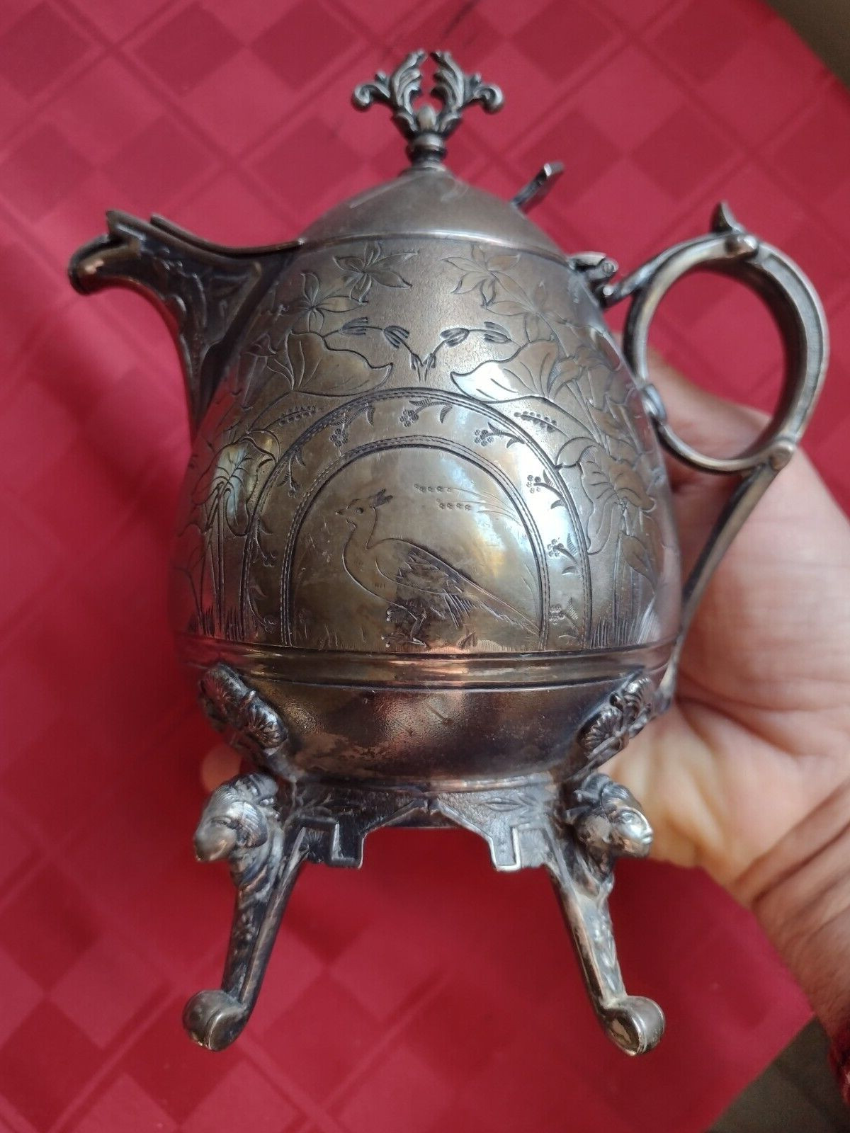 Vintage Meriden B Company Creamer FIGURAL GODDESS GREEK REVIVAL silverplate