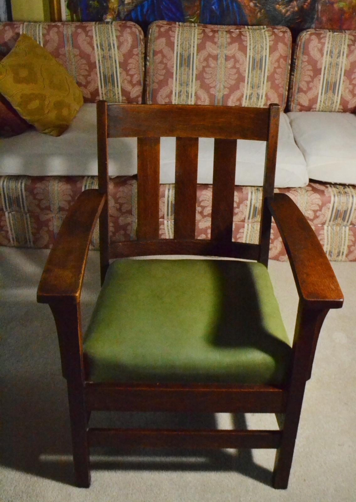 Antique Stickley Era Mission Oak Arm Chair Arts & Crafts