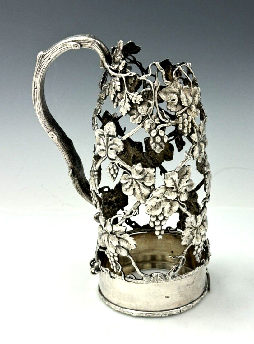 Rare GORHAM Sterling WINE BOTTLE COVER Caddy Grape Motif 1904