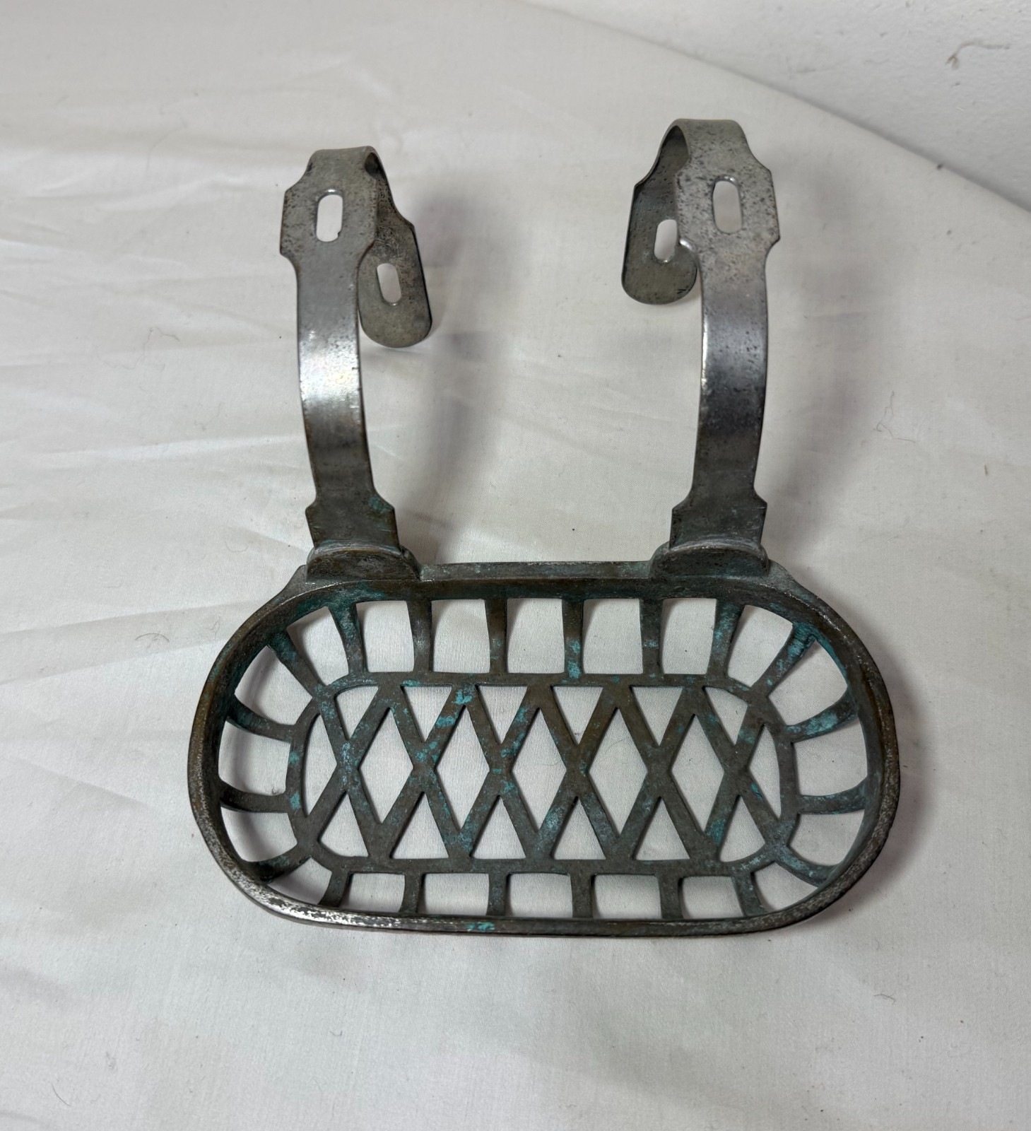Antique industrial nickel plate brass bathroom bathtub fixture soap dish holder