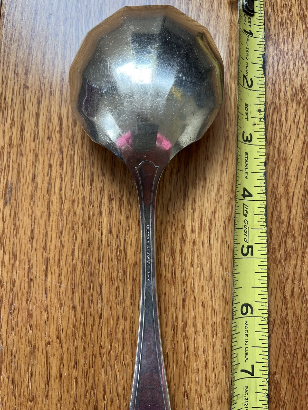 Vintage COMMUNITY PLATE GEORGIAN SILVERPLATED SHELL CASSEROLE SERVING SPOON 9″