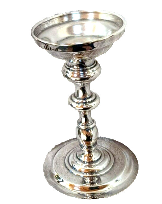 Vintage Wallace Silverplate Decorative Pillar Candle Holder Stand 7in H x 4.5in