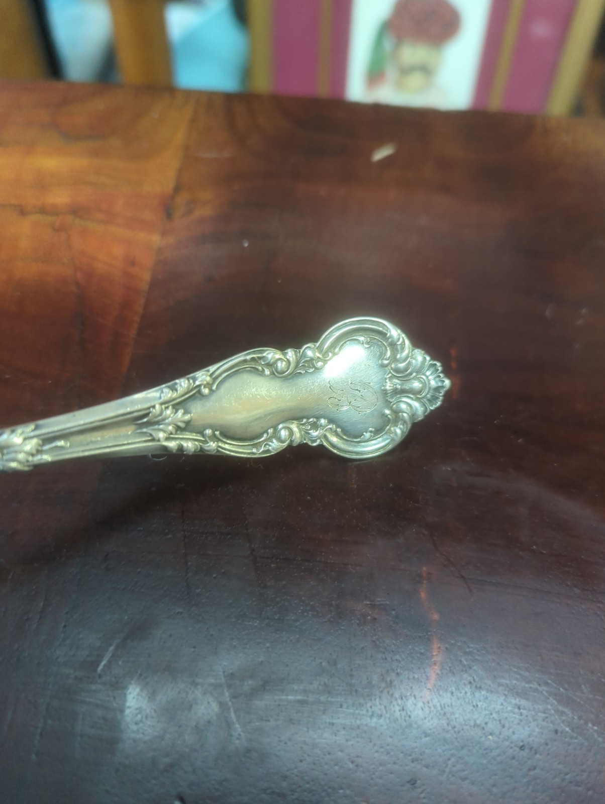 Wendell Sterling Silver Serving Spoon Lombardy Pattern