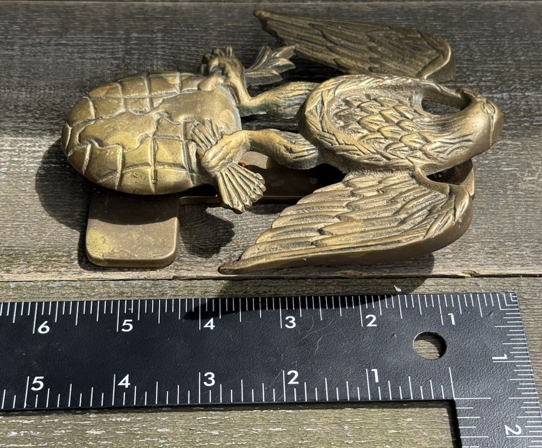 Vintage Penco Brass American Eagle Door Knocker Globe New Bedford MA Taiwan 1970