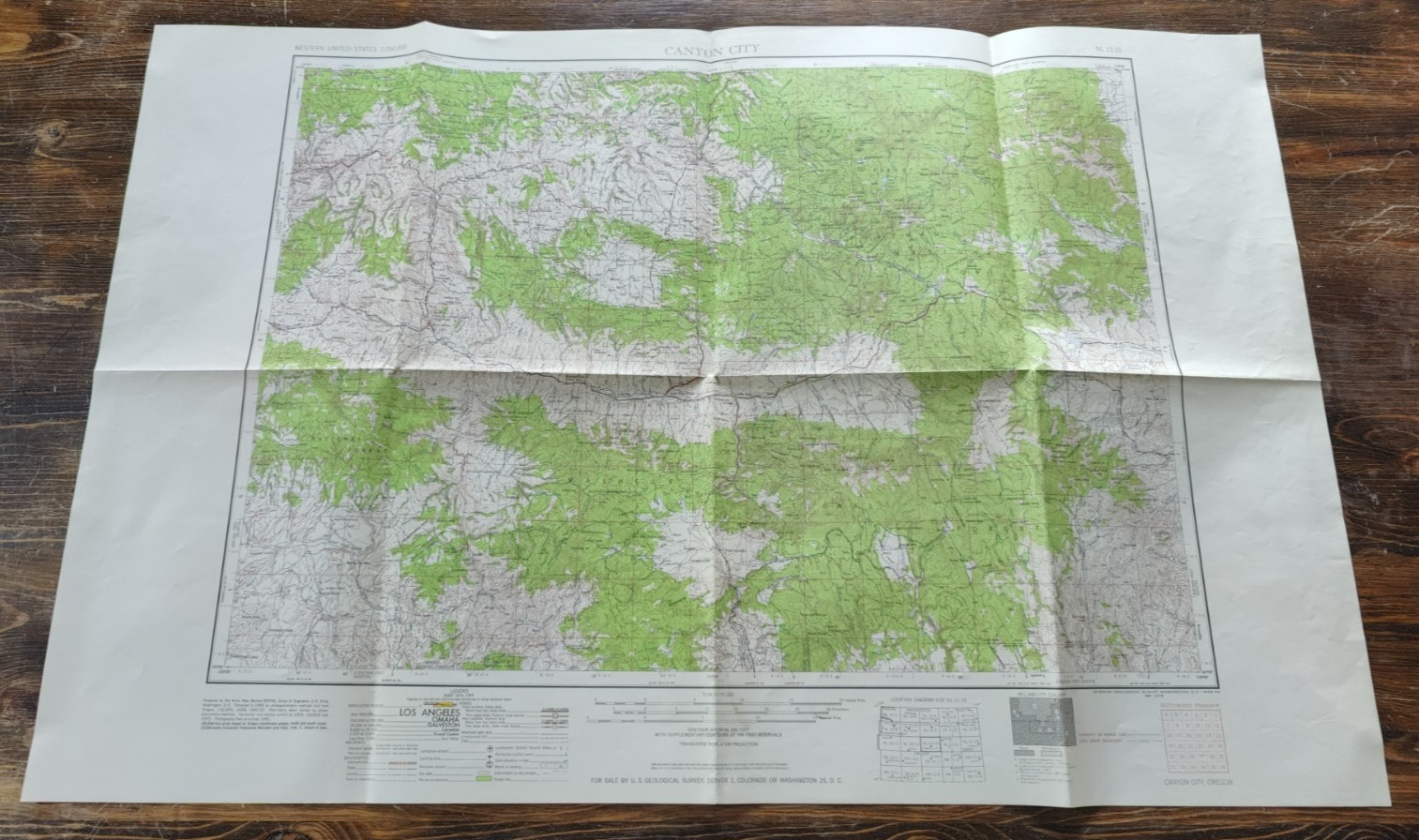 Vintage Canyon City Oregon Interior 1959 US Geological Survey Topo Map NL 11-10