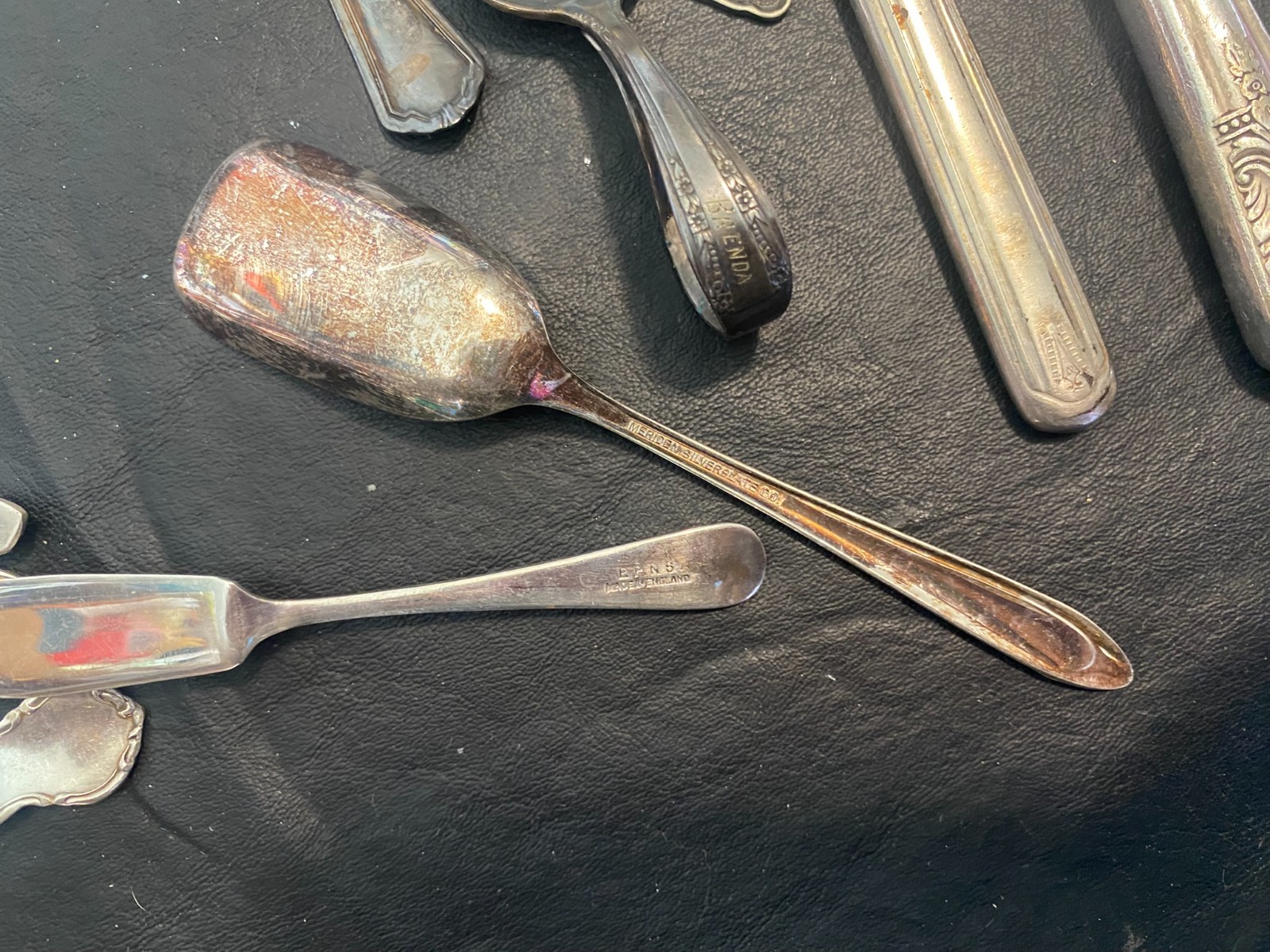 silverplate flatware lot 37 serving pieces utensils w/ spoon fork knife etc.