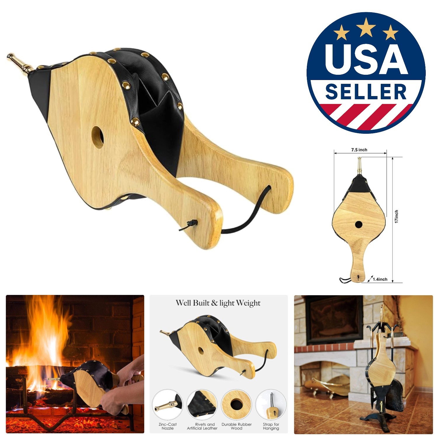 Multipurpose Fire Blower with Hanging Strap – Perfect for Grills & Fireplaces