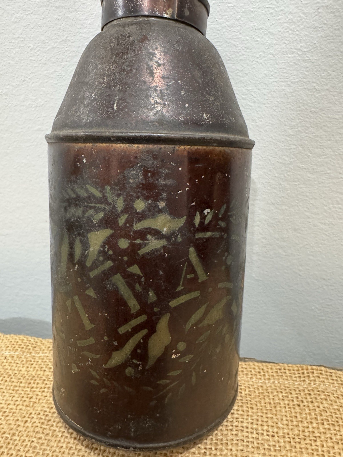 Antique Toleware Tea Caddy 5.5”