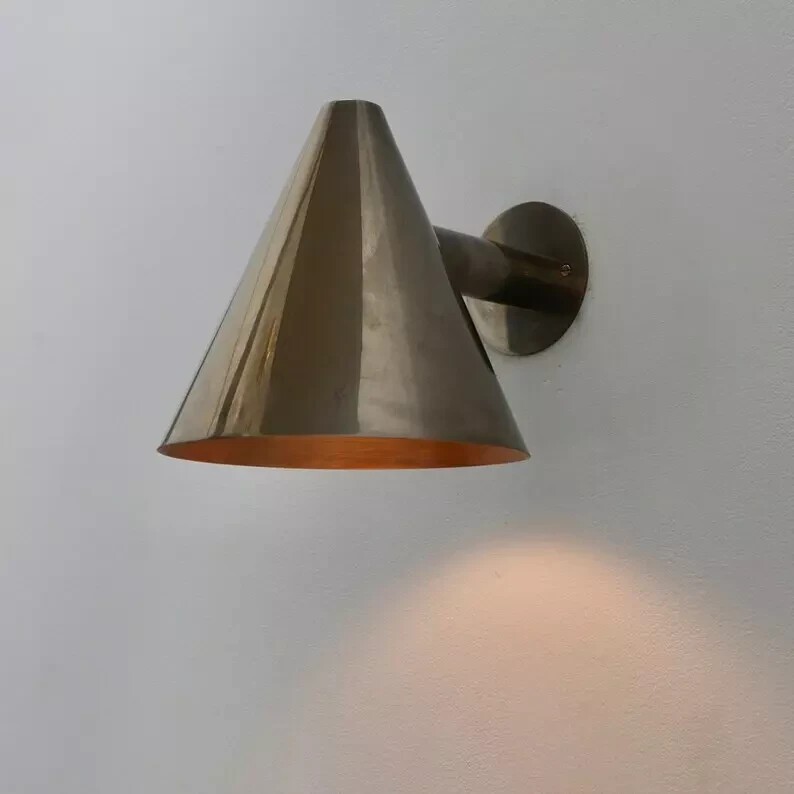 Wall Mid Century Modern Brass Sputnik chandelier Light Cone Handmade Vintage