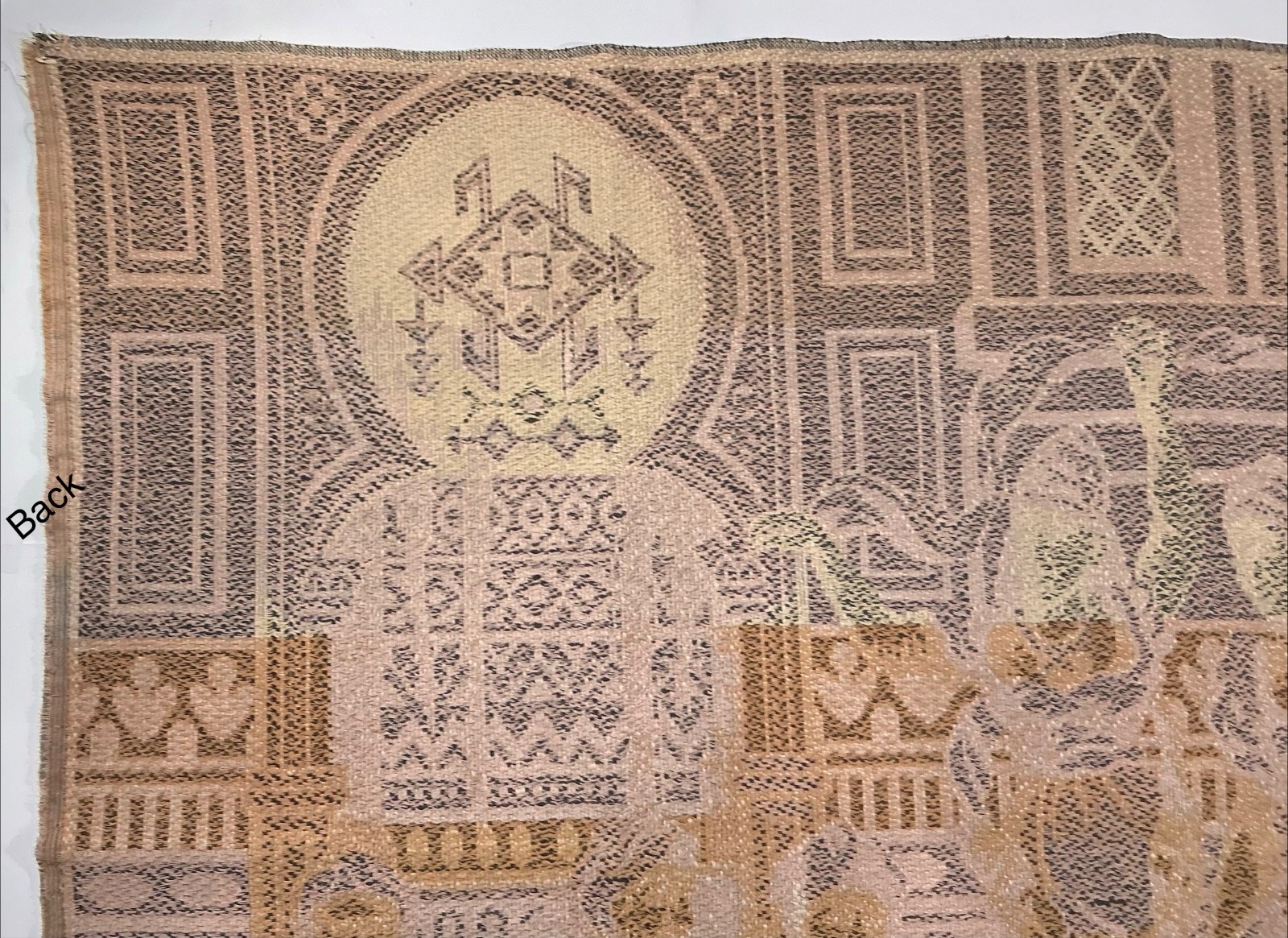 French, Belgian,Middle Eastern vintage Aubusson style wall tapestry EXC 51 x 69