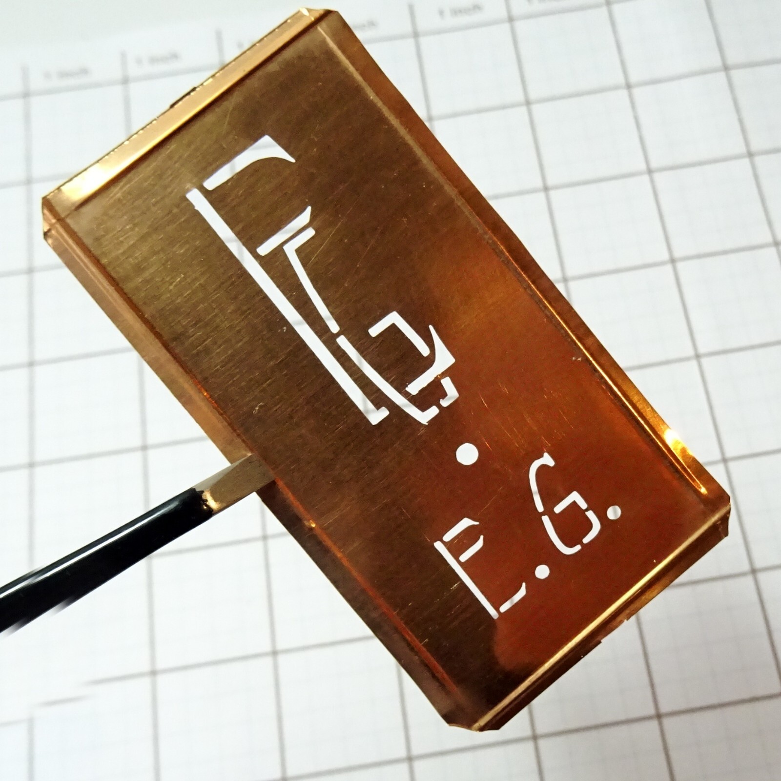 EG E G GE monogram initials letters copper stencil antique family name sign gift