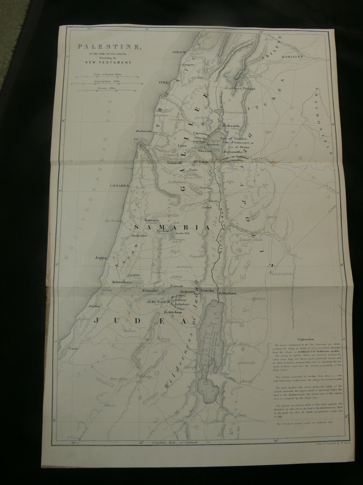 c.1850 Palestine & Jerusalem Pair of Engraved Maps by W. Hughes