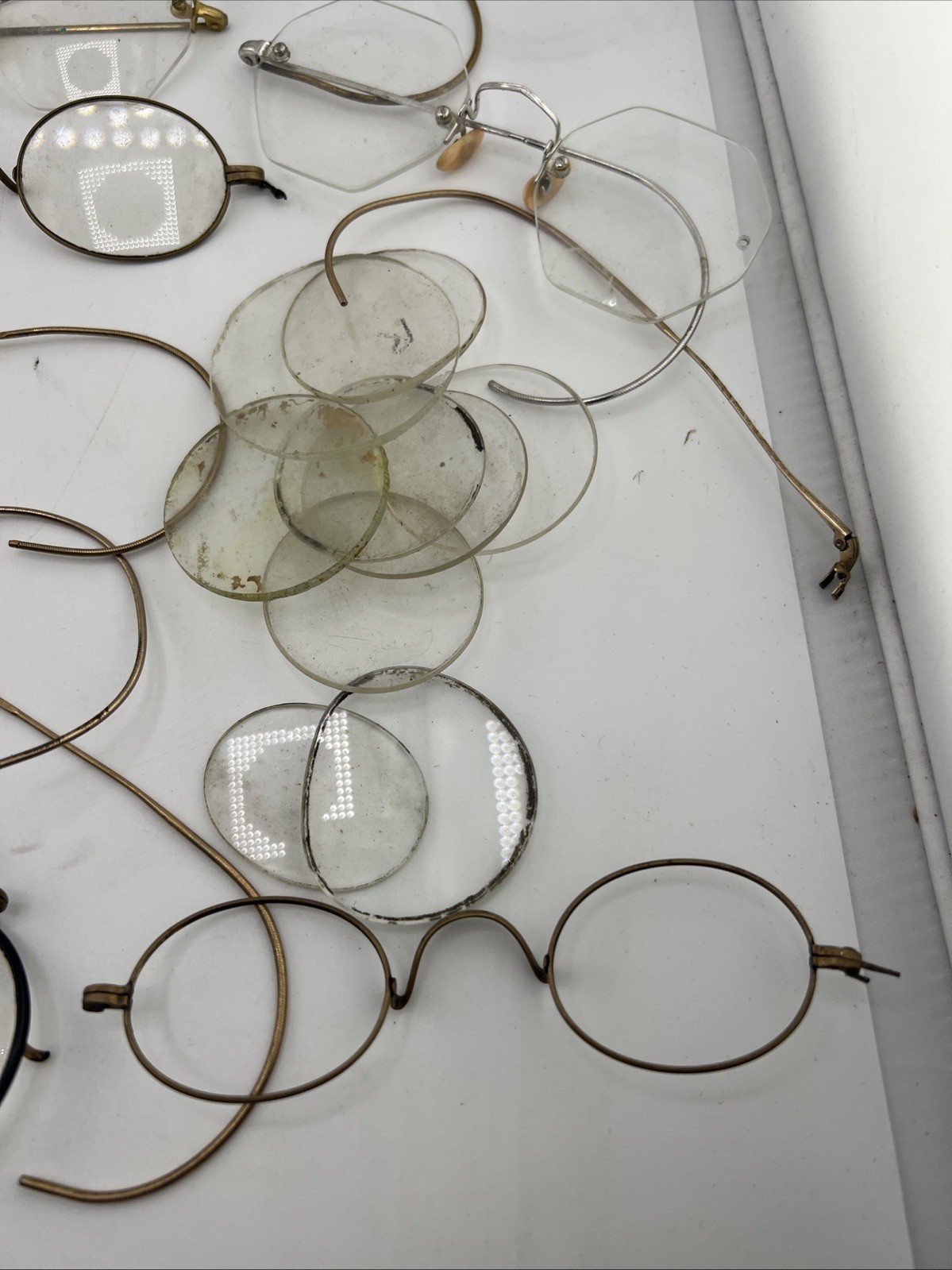 Lot of Antique Wire Rim Eyeglasses Parts with Some Gold Filled READ!!!!!