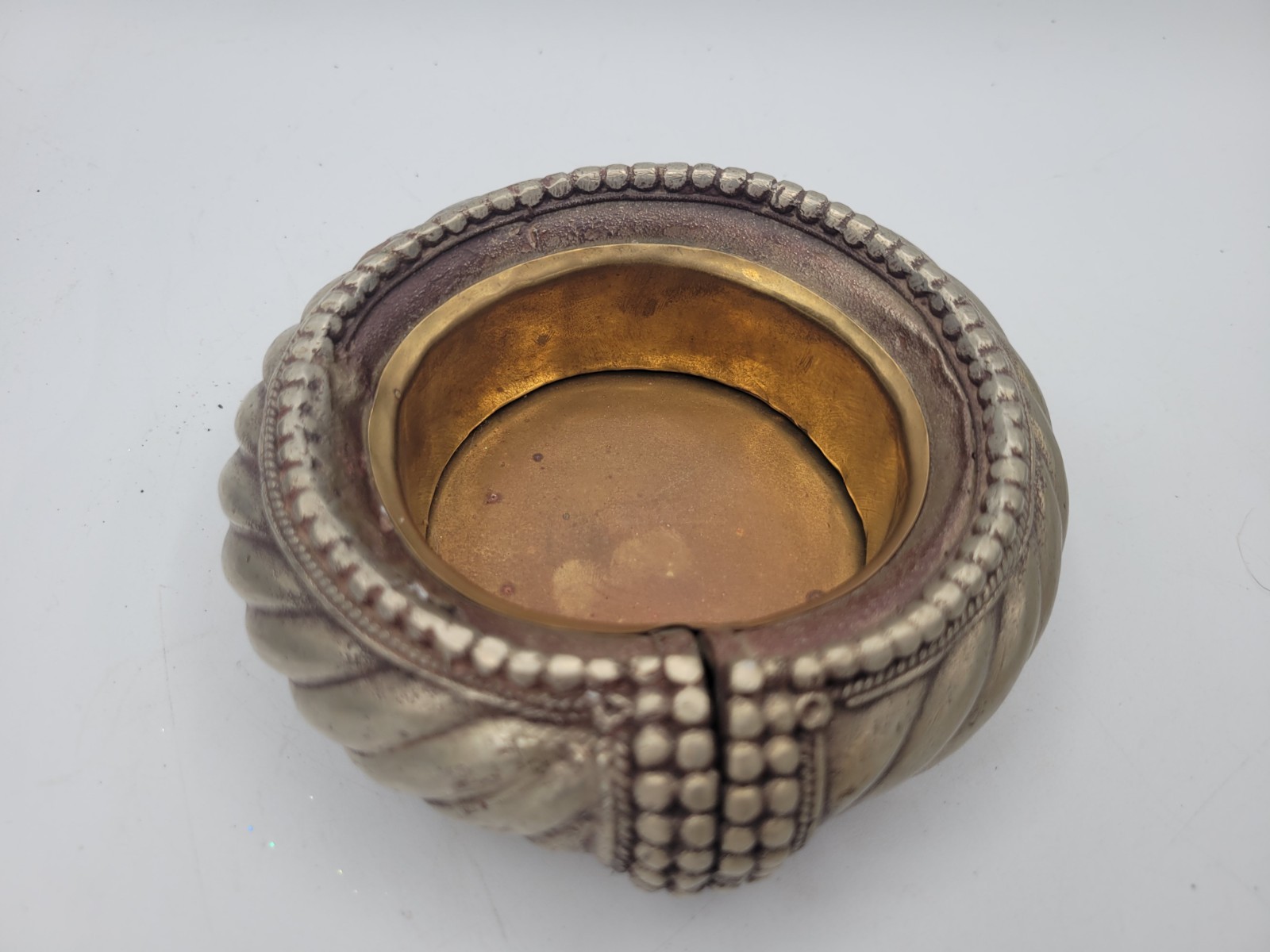Antique Madhya Pradesh Omani slave cuff anklet manilla silver brass bowl Ashtray